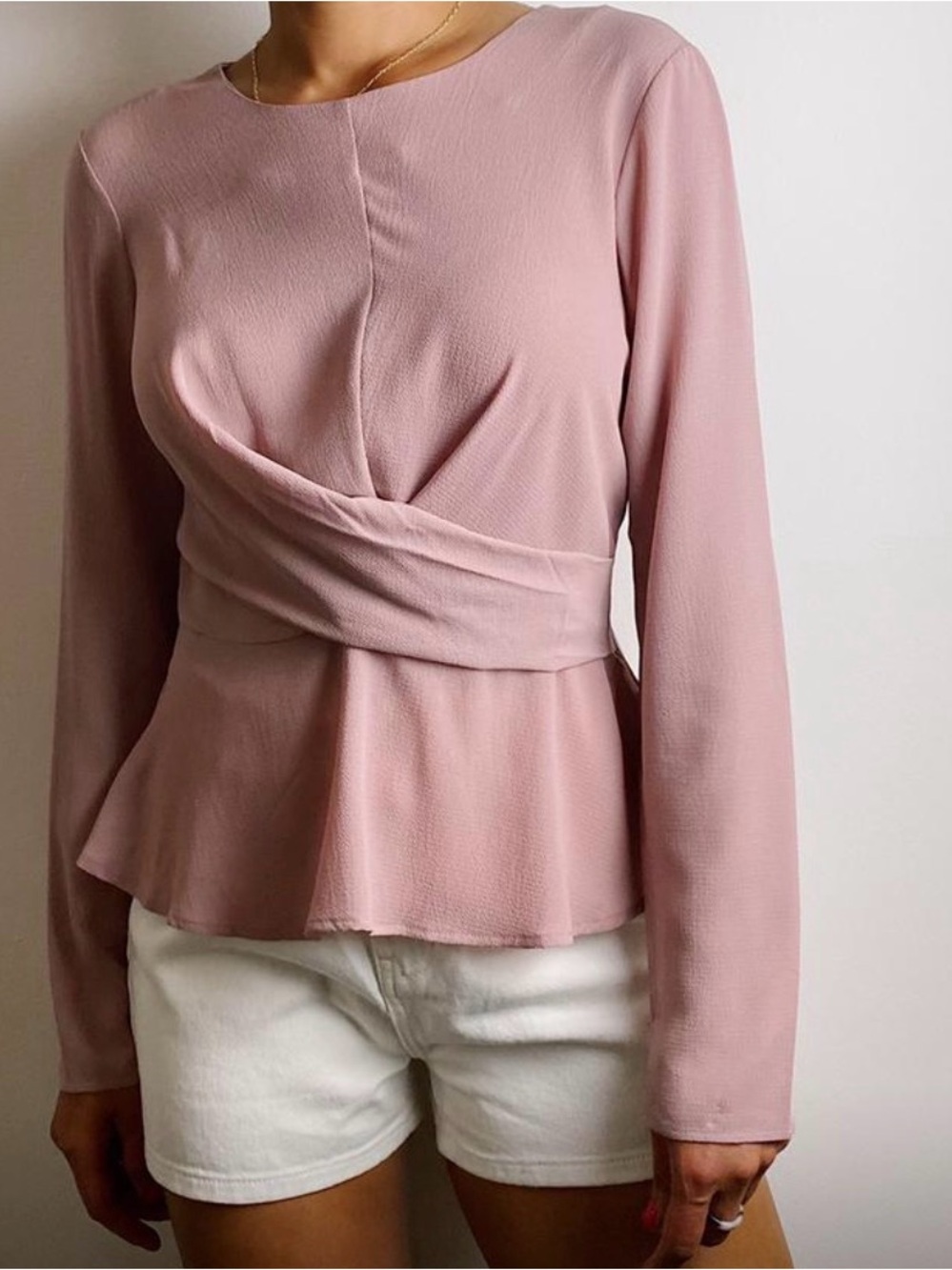 Gilli Dusty Rose Draped Blouse